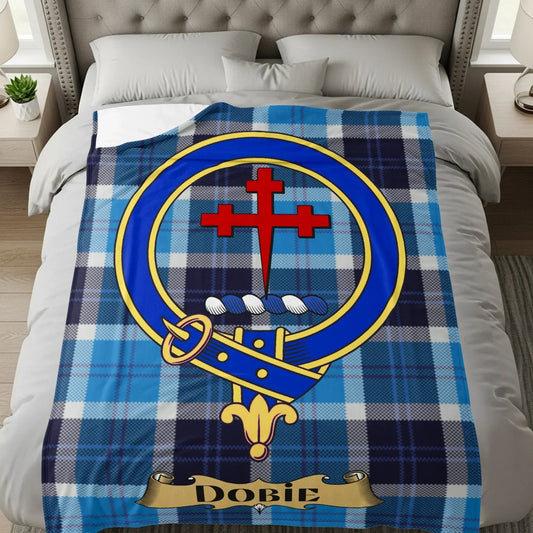 Crest Plaid Blanket with Name Dobie Bedding product