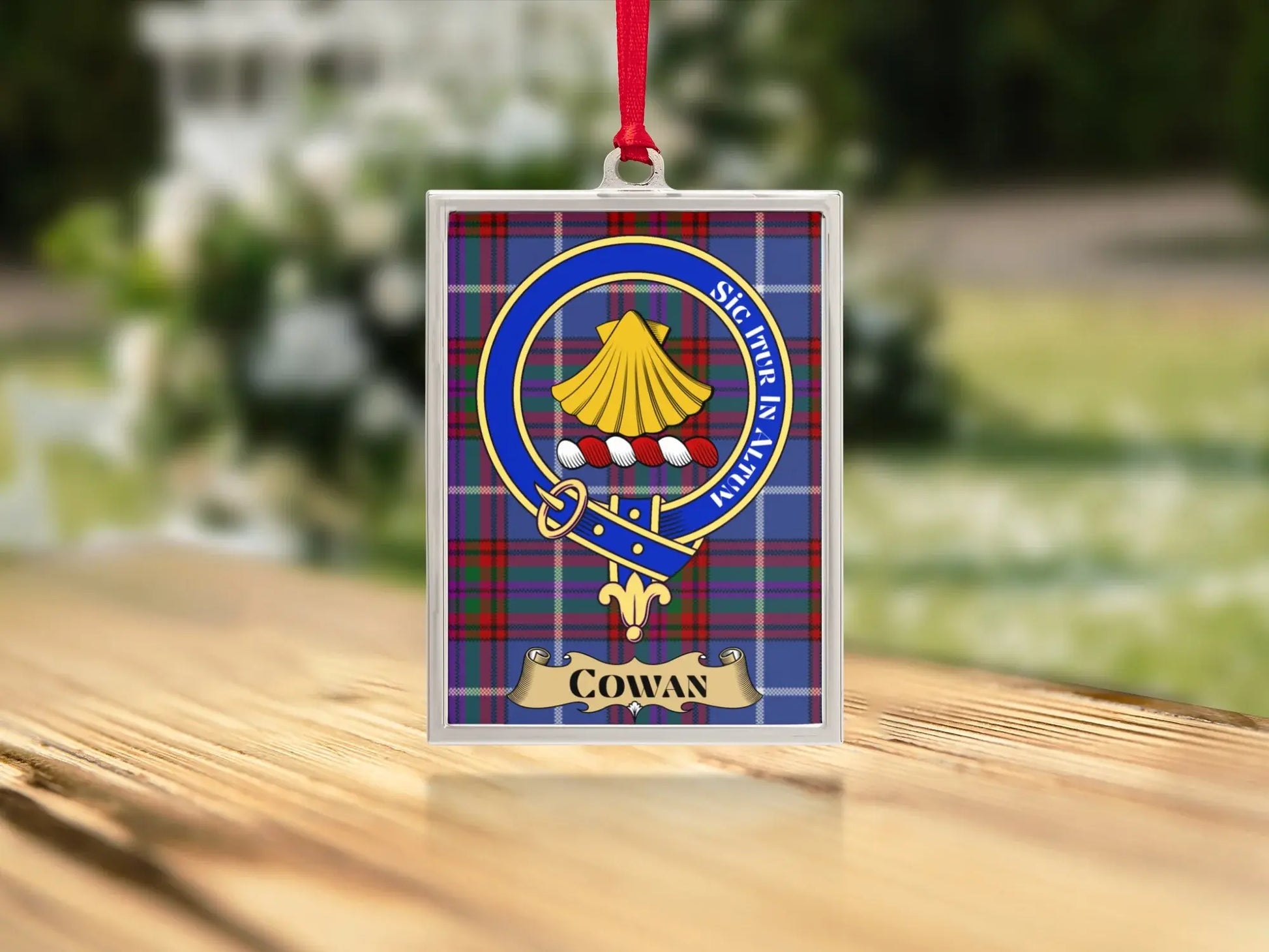 Scottish Clan Cowan Crest Tartan Hanging Plaque product