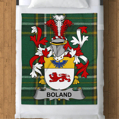 Boland Surname Irish Tartan Throw Blanket - Living Stone Gifts