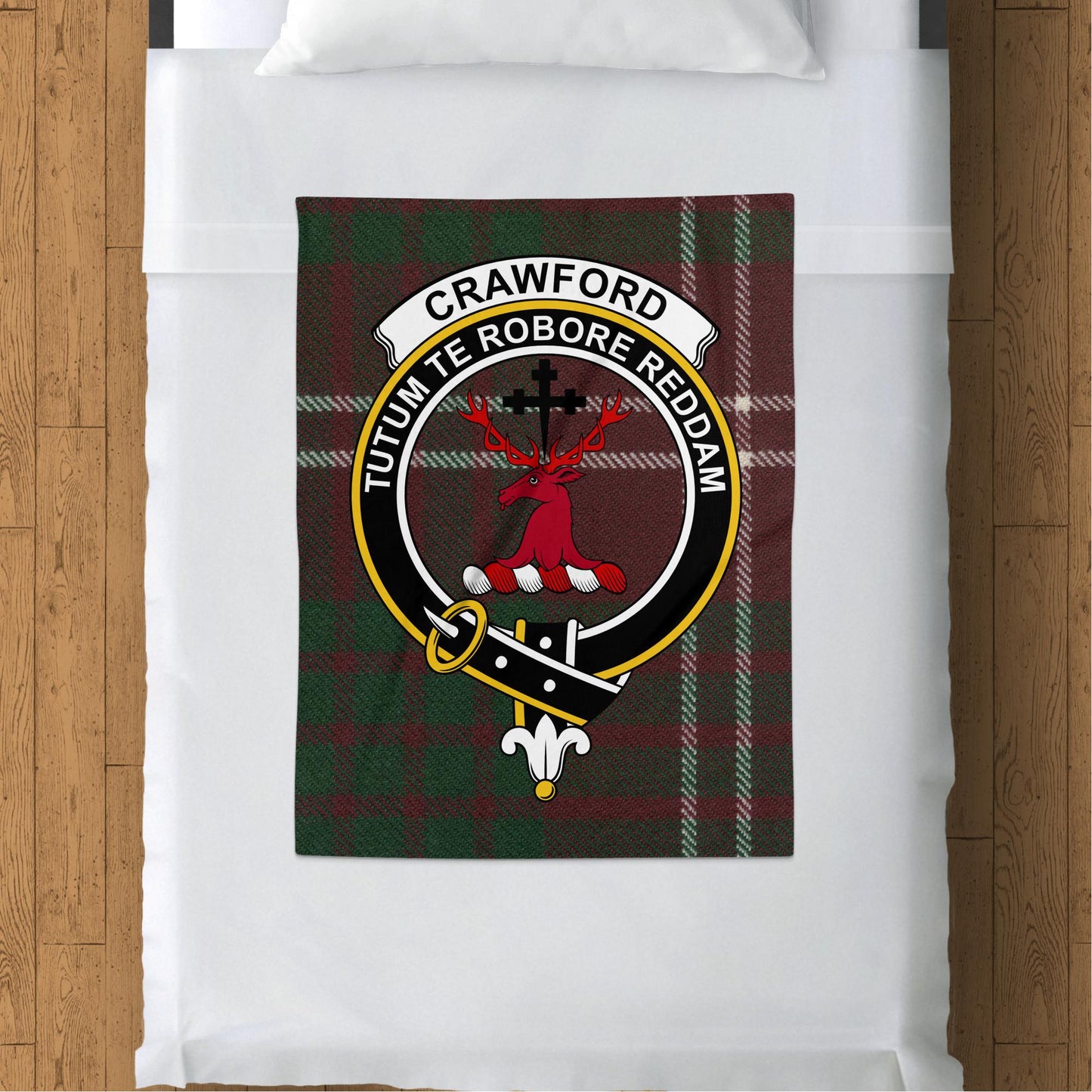 Crawford Clan Crest Tartan Throw Blanket - Living Stone Gifts