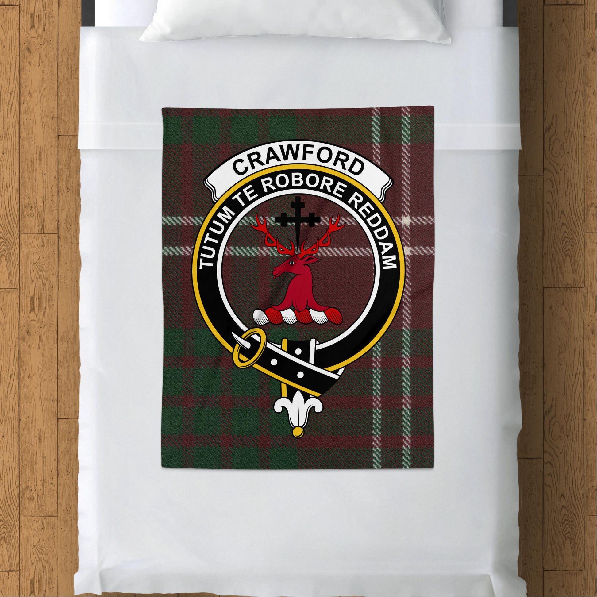 Crawford Clan Crest Tartan Throw Blanket - Living Stone Gifts