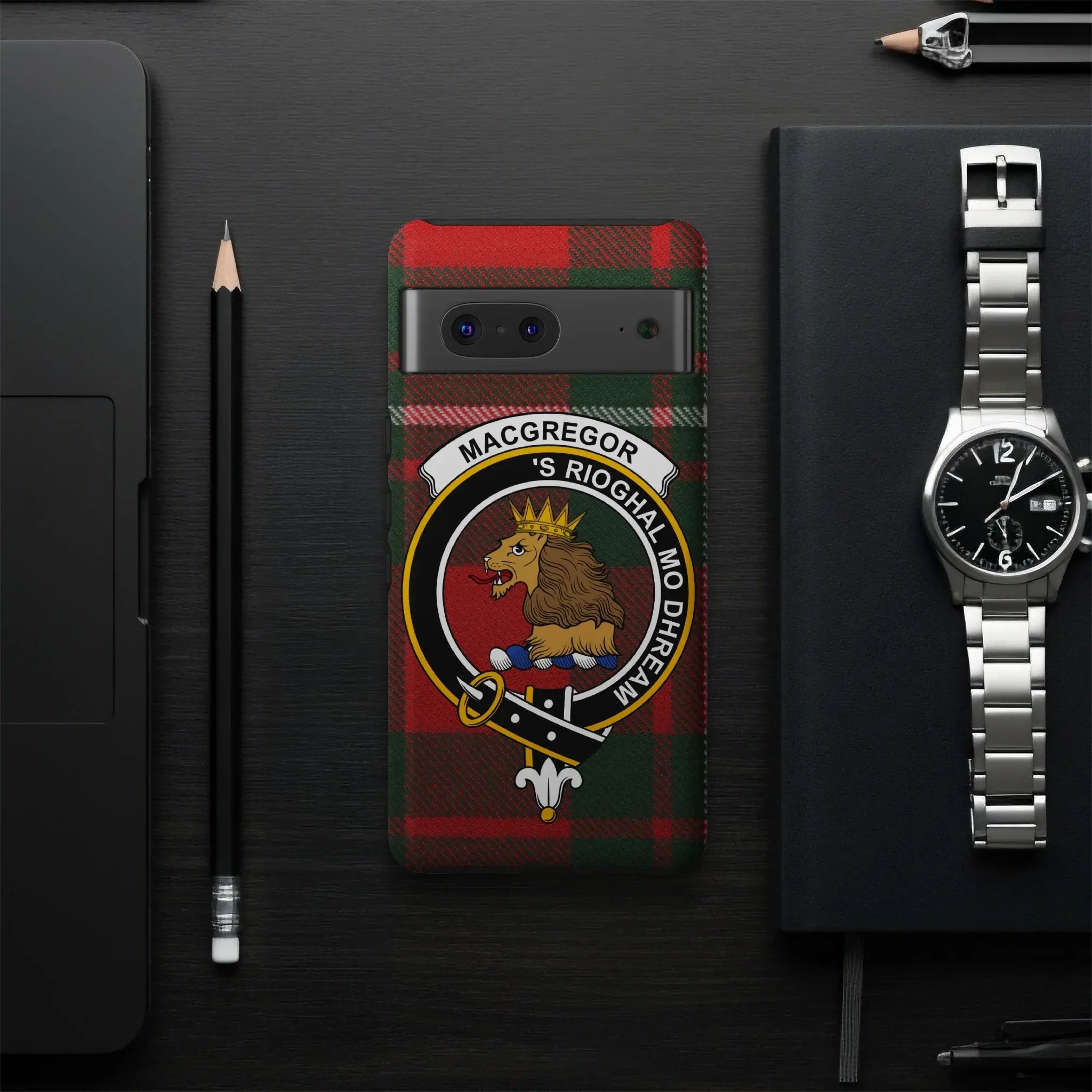 MacGregor 'S Rioghal Mo Dhream tartan phone case — slim profile, precise port cutouts