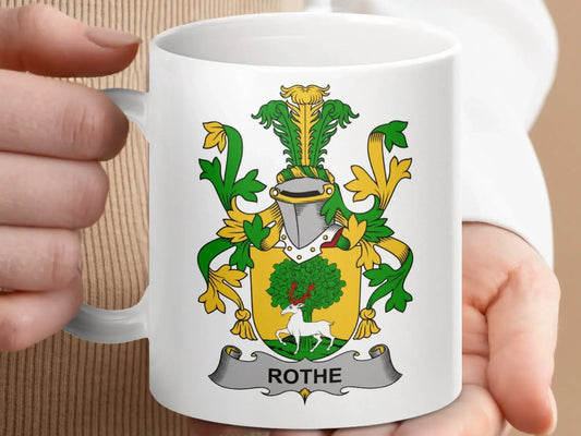 Rothe Family Crest Colorful Heraldic Emblem Mug - Celtic Ancestry Gifts