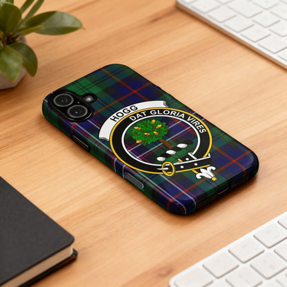 HOGG Dat Gloria Vires Crest Phone Case with Tartan Design