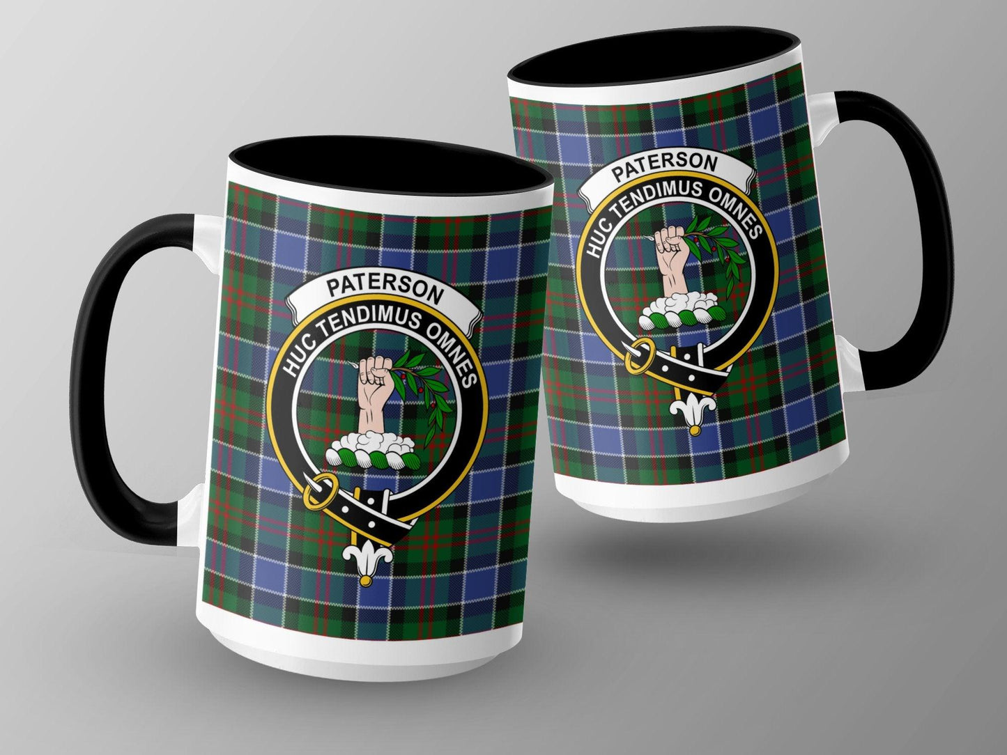 Paterson Clan Tartan Crest Huc Tendimus Omnes Mug - Living Stone Gifts