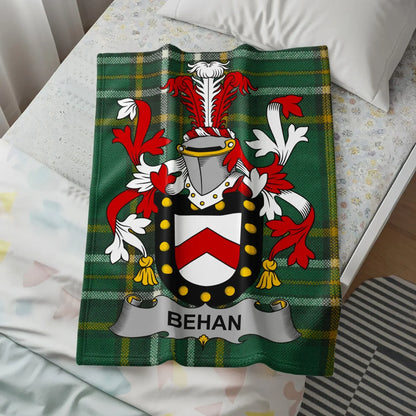 Behan Family Crest With Plaid Blanket product