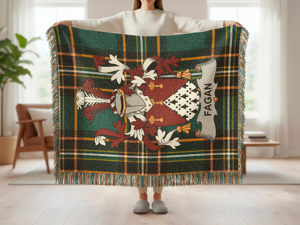 Fagan Crest Tartan Plaid Green Decorative Throw product type