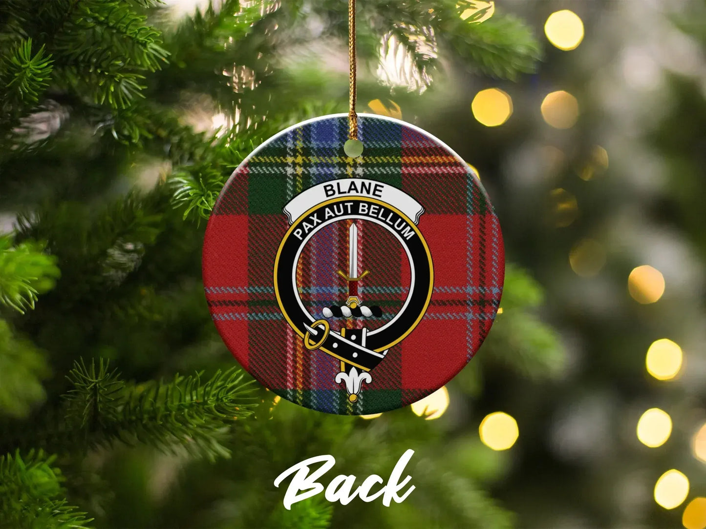 Blane Pax Aut Bellum Tartan Round Ornament product