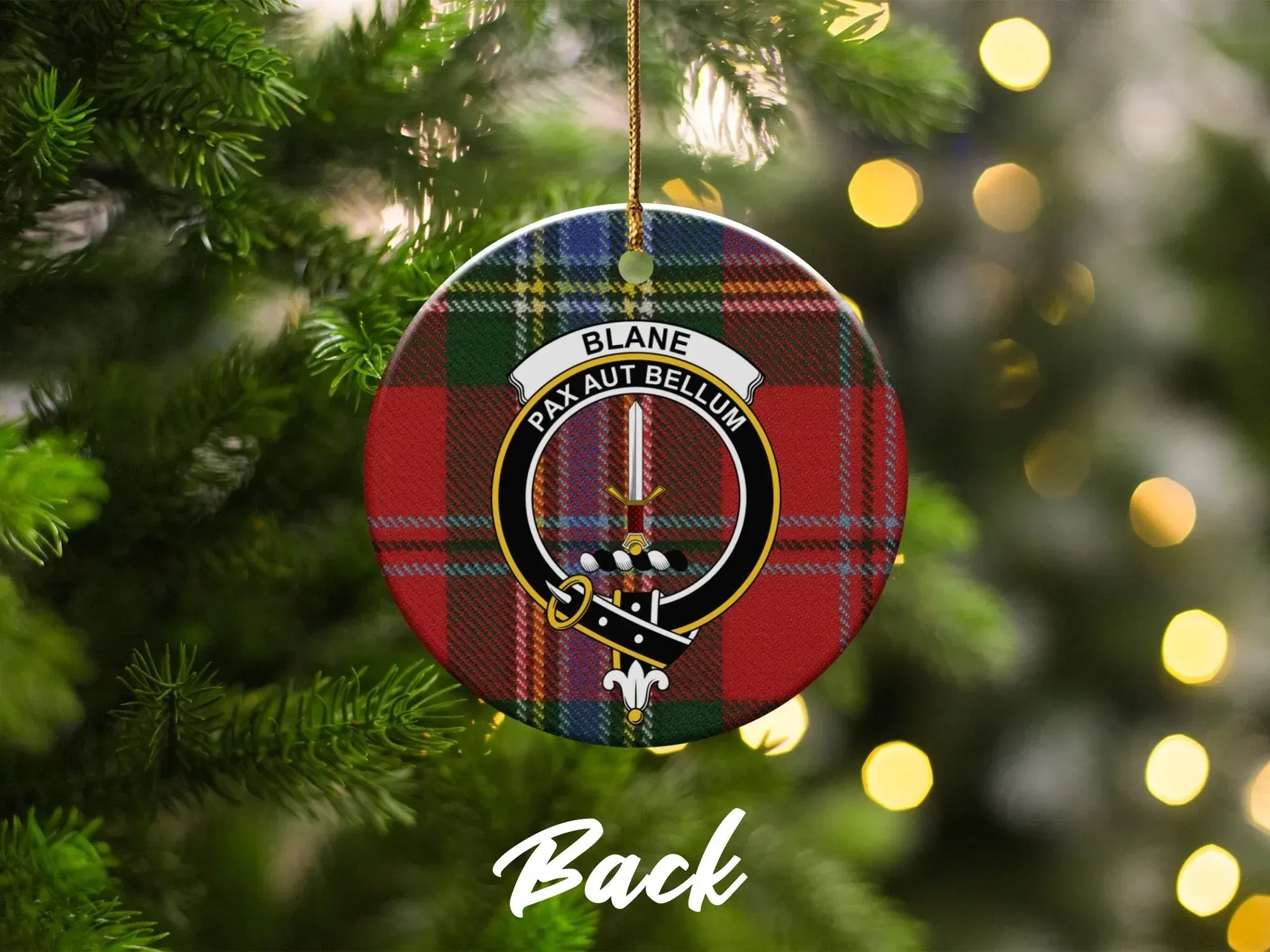 Blane Pax Aut Bellum Tartan Round Ornament product