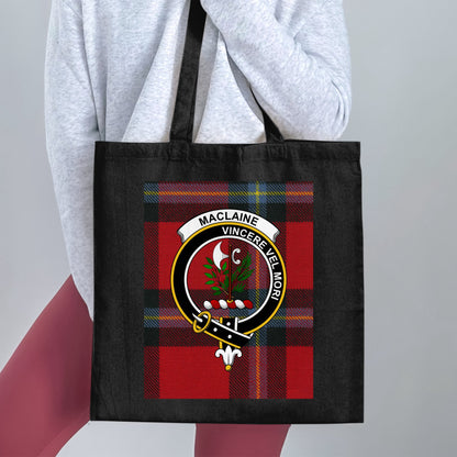 Clan Maclaine Scottish Crest Tartan Tote Bag - Living Stone Gifts