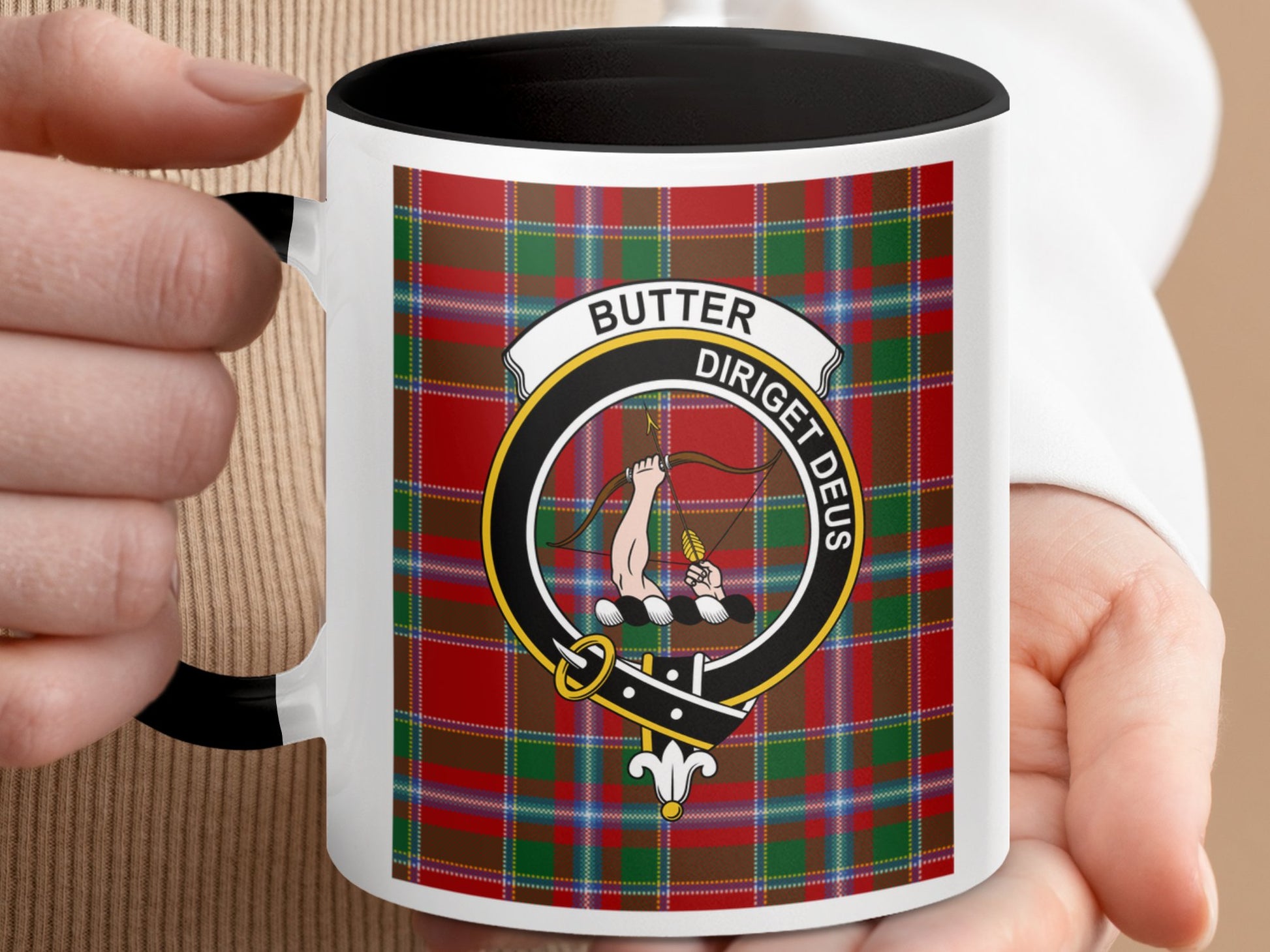 Scottish Clan Crest and Tartan Design Pattern Mug - Living Stone Gifts