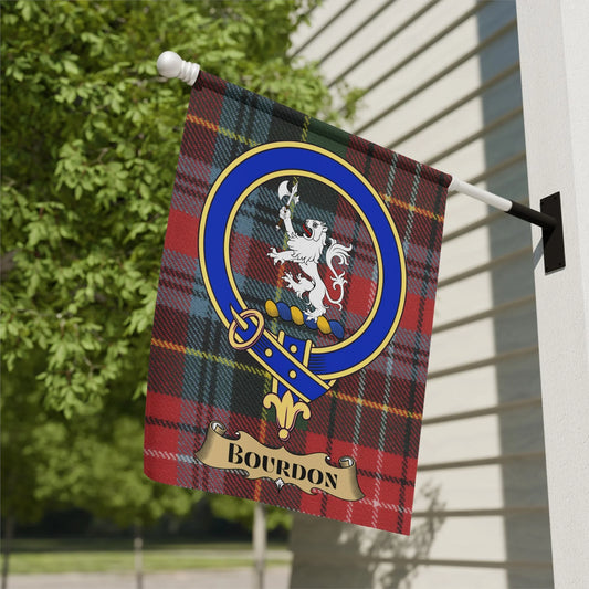 Personalized Bourdon Plaid Crest Garden Flag product
