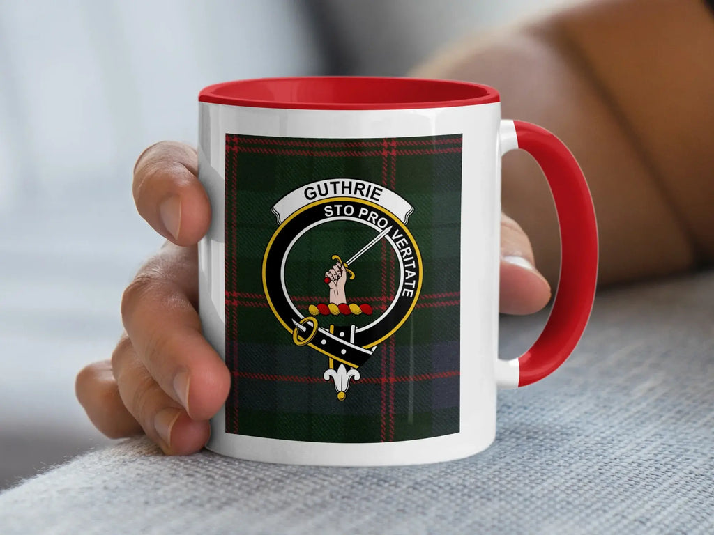 Guthrie Sto Pro Veritate clan badge mug — both sides printed