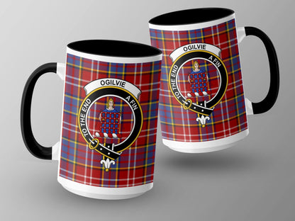 Ogilvie Clan Crest Scottish Tartan Design Mug - Living Stone Gifts