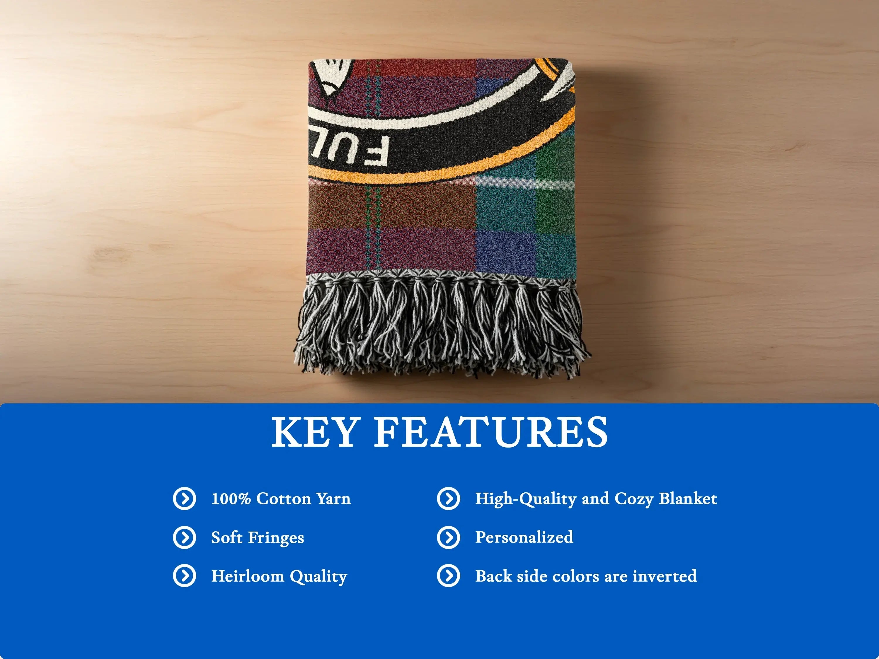 Personalized High-Quality Cozy Blanket with Soft Fringes