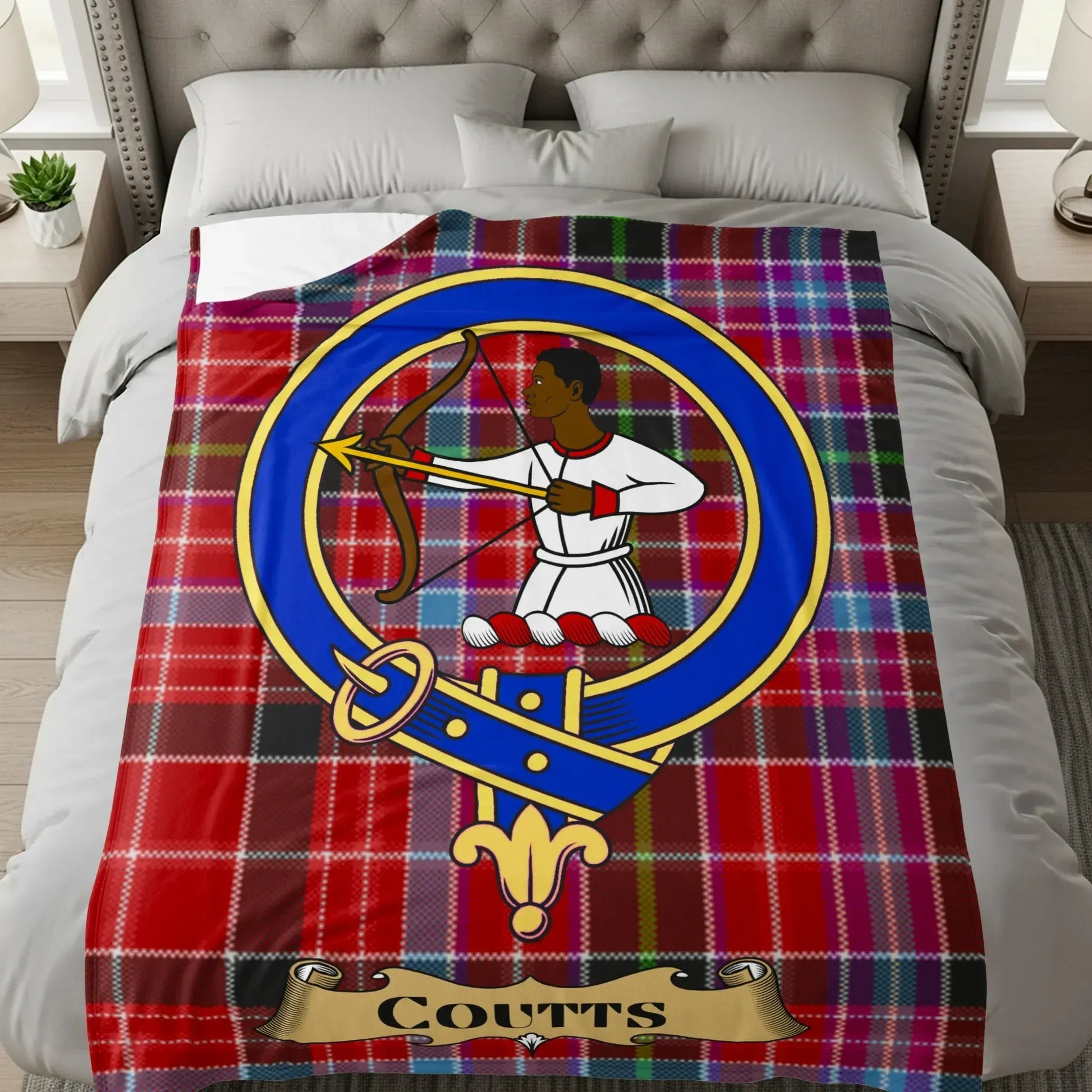 Coutts Family Crest Tartan Plaid Bedding Blanket product