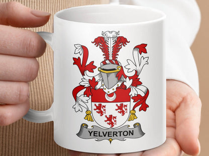 Yelverton Family Crest Design on Ceramic Mug - Celtic Ancestry Gifts