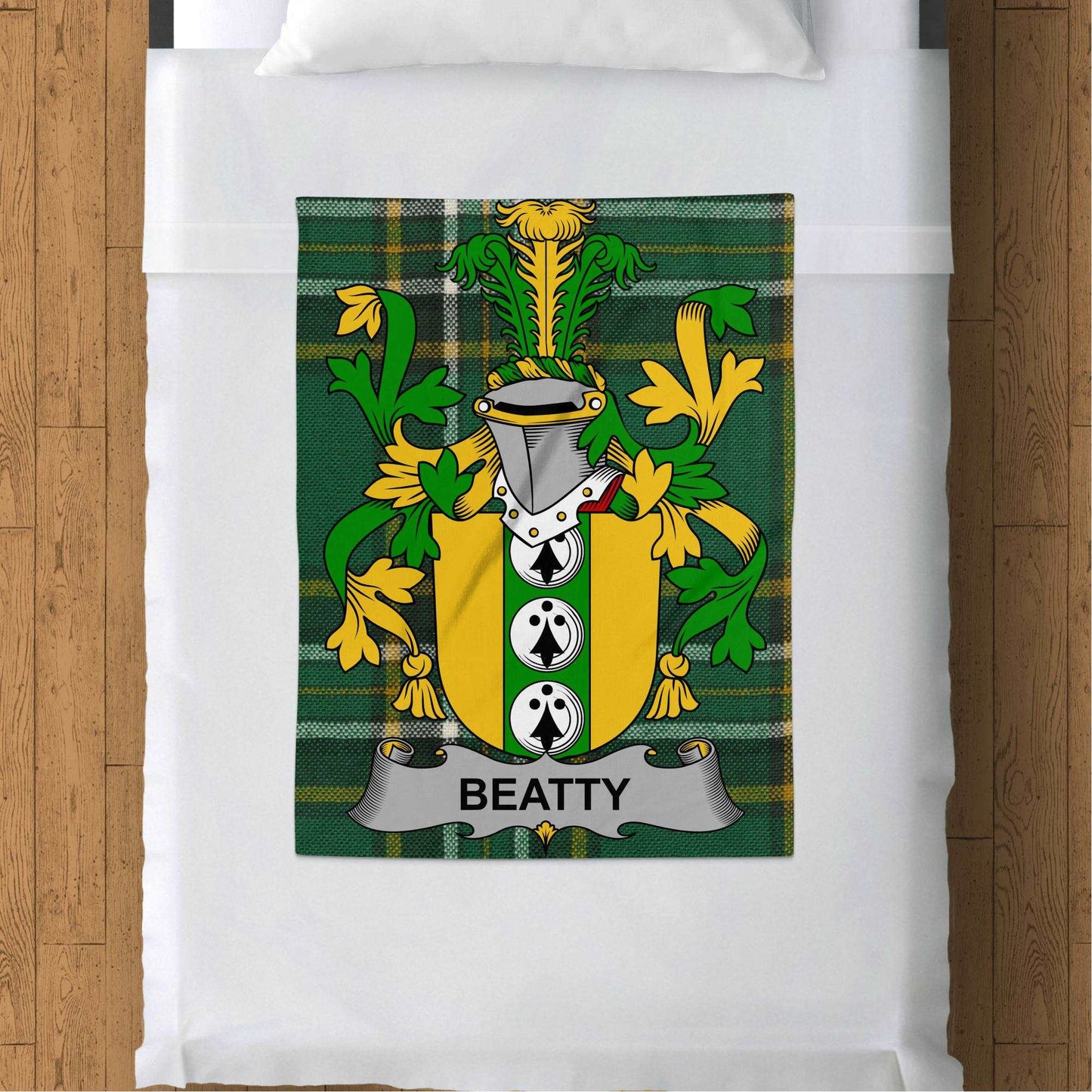 Beatty Surname Irish Tartan Throw Blanket - Living Stone Gifts