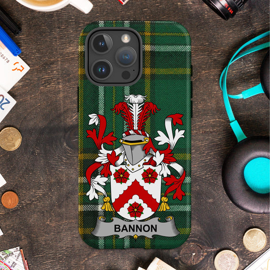 Bannon Irish family Crest design Cell Phone Cover - Celtic Ancestry Gifts