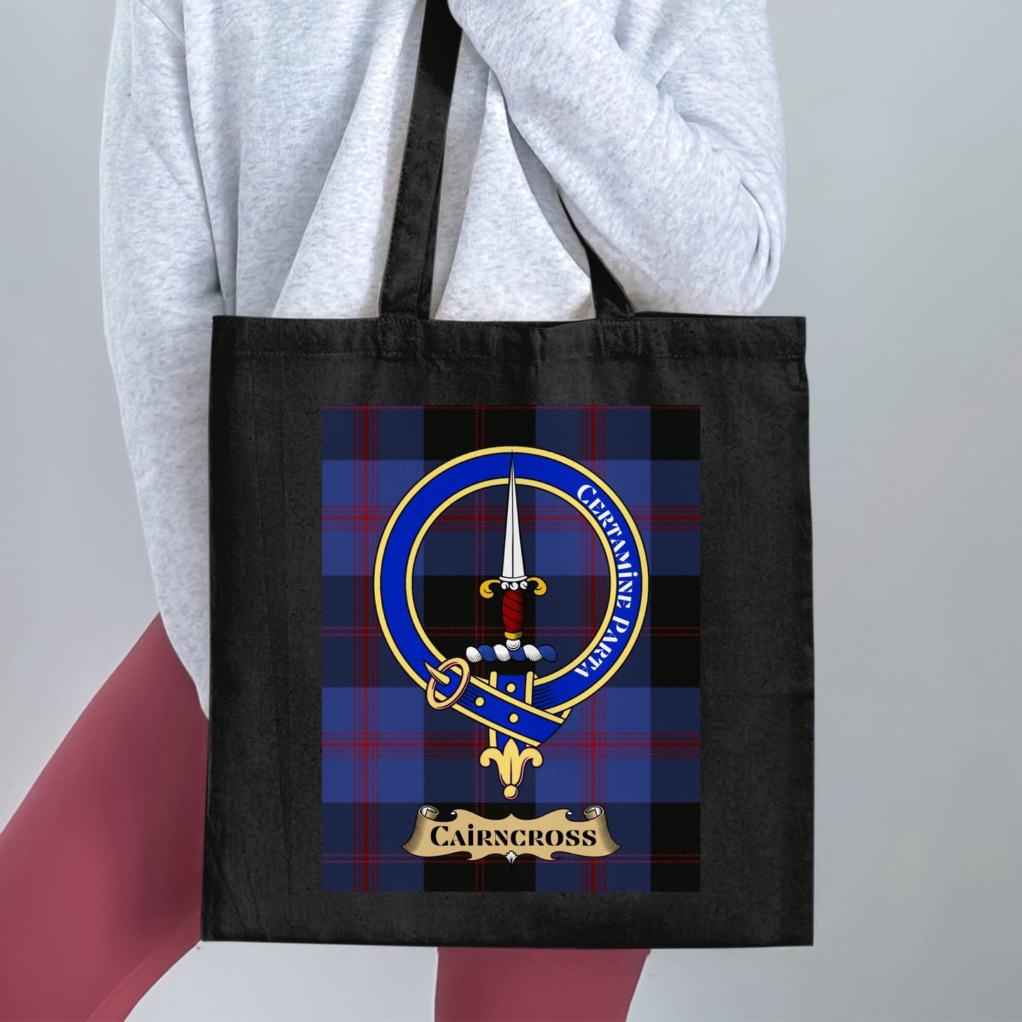 Cairncross Clan Crest Tartan Pattern Tote Bag - Living Stone Gifts