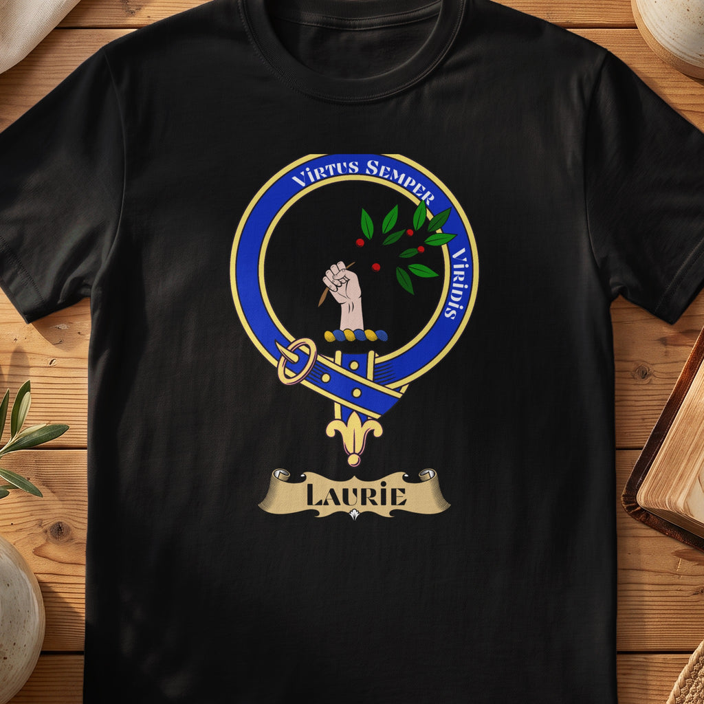 Laurie Scottish clan crest T-shirt in black