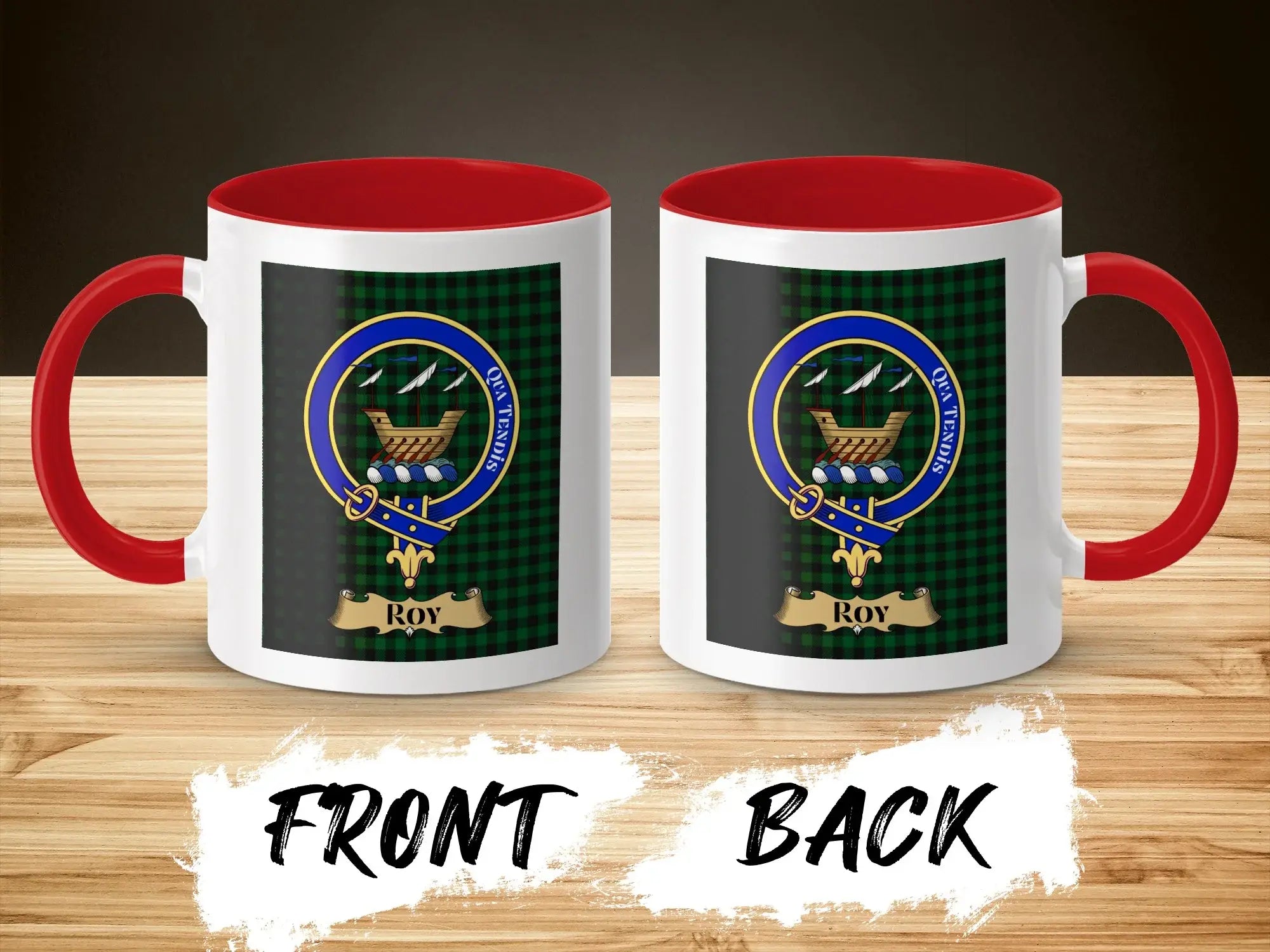 Roy Crest Plaid Design Ceramic Coffee Mug