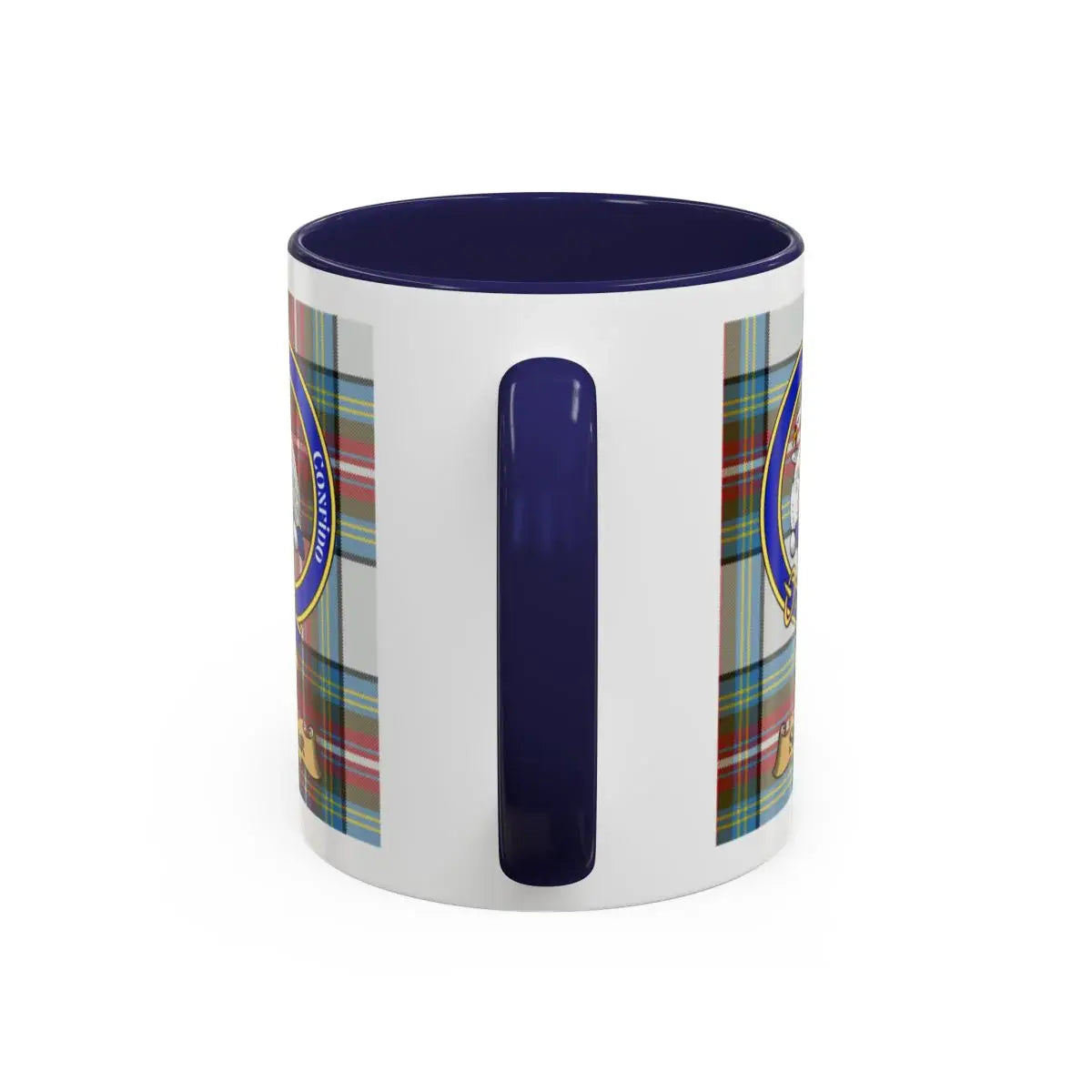 Sellar clan crest mug shown in 11 oz and 15 oz sizes