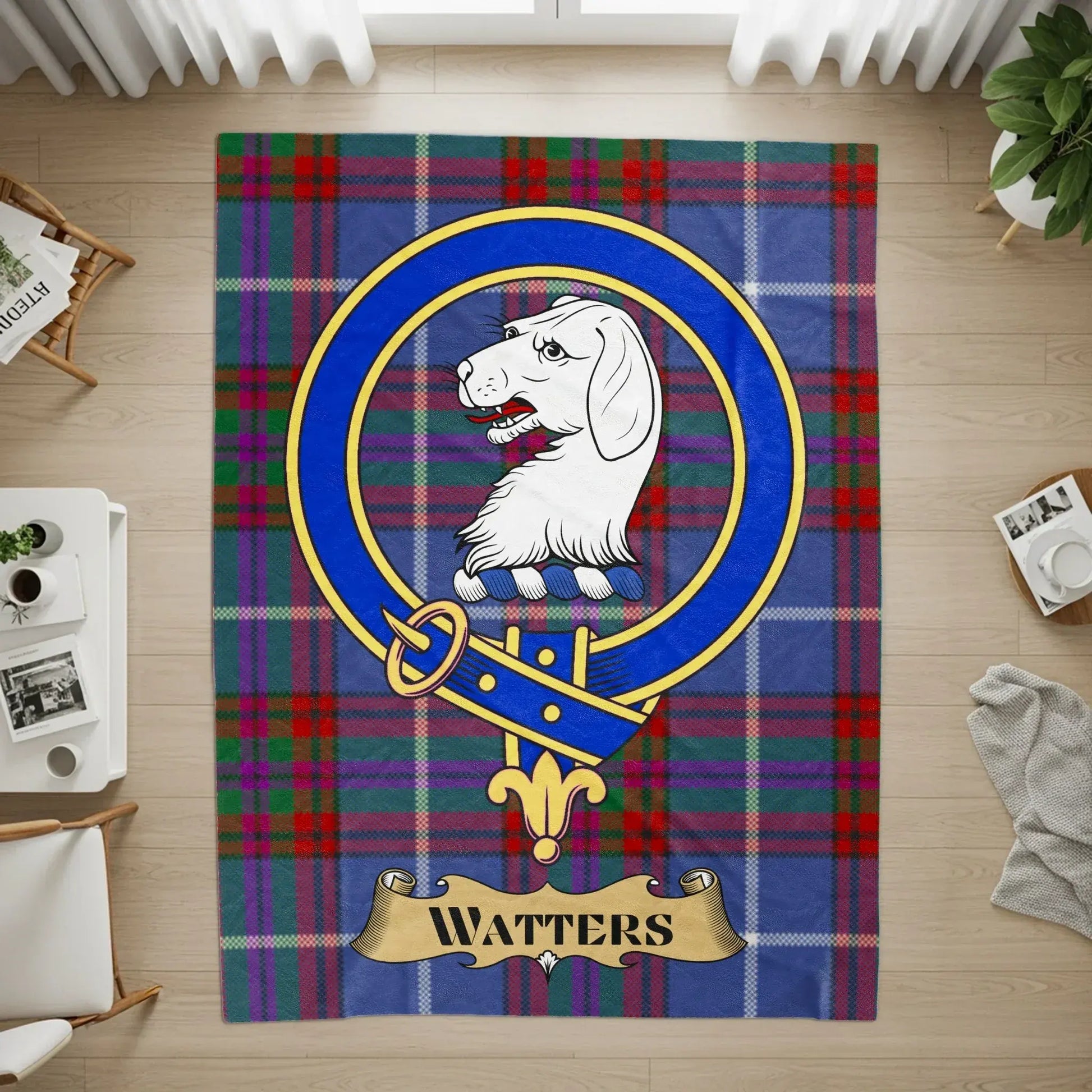 Scottish Clan Watters Tartan Patterned Rug product type