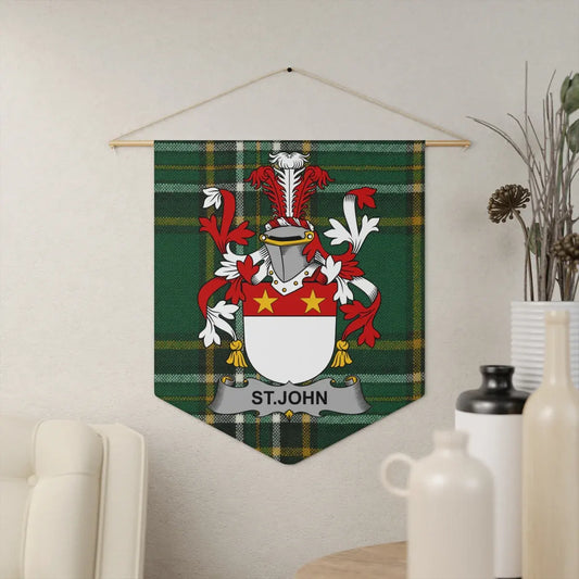 St. John Family Crest Tartan Heritage Wall Hanging product