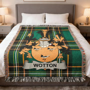 Wotton Surname Irish Heritage Woven Blanket