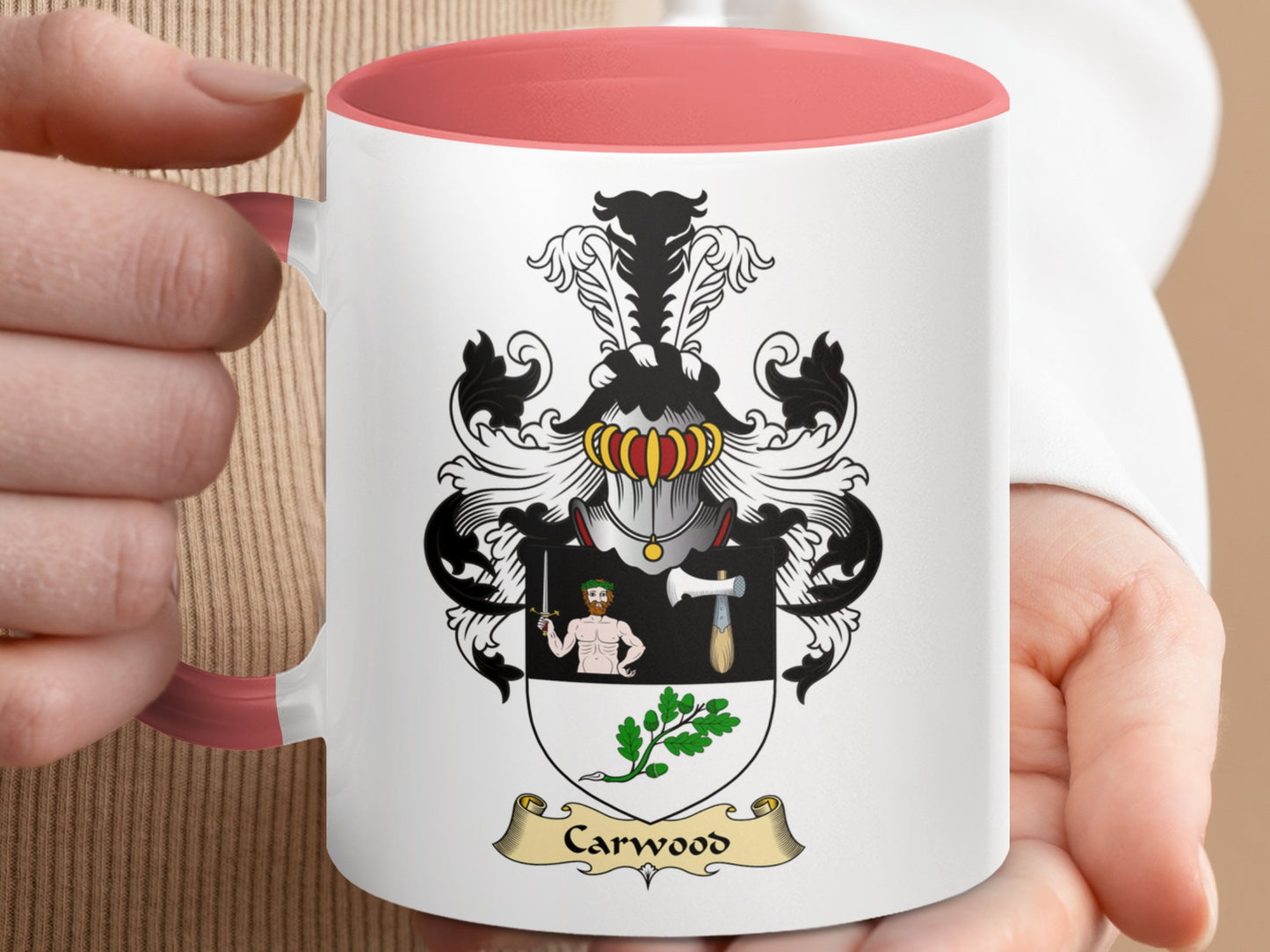 Carwood Scottish Clan Coat of Arms Accent Coffee Mug - Living Stone Gifts