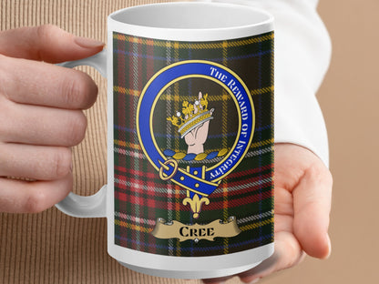 The Clan Cree Scottish Tartan Crest Emblem Mug - Living Stone Gifts