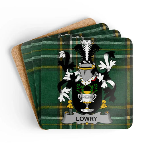 Lowry Family Crest Tartan Design Coaster Set product type