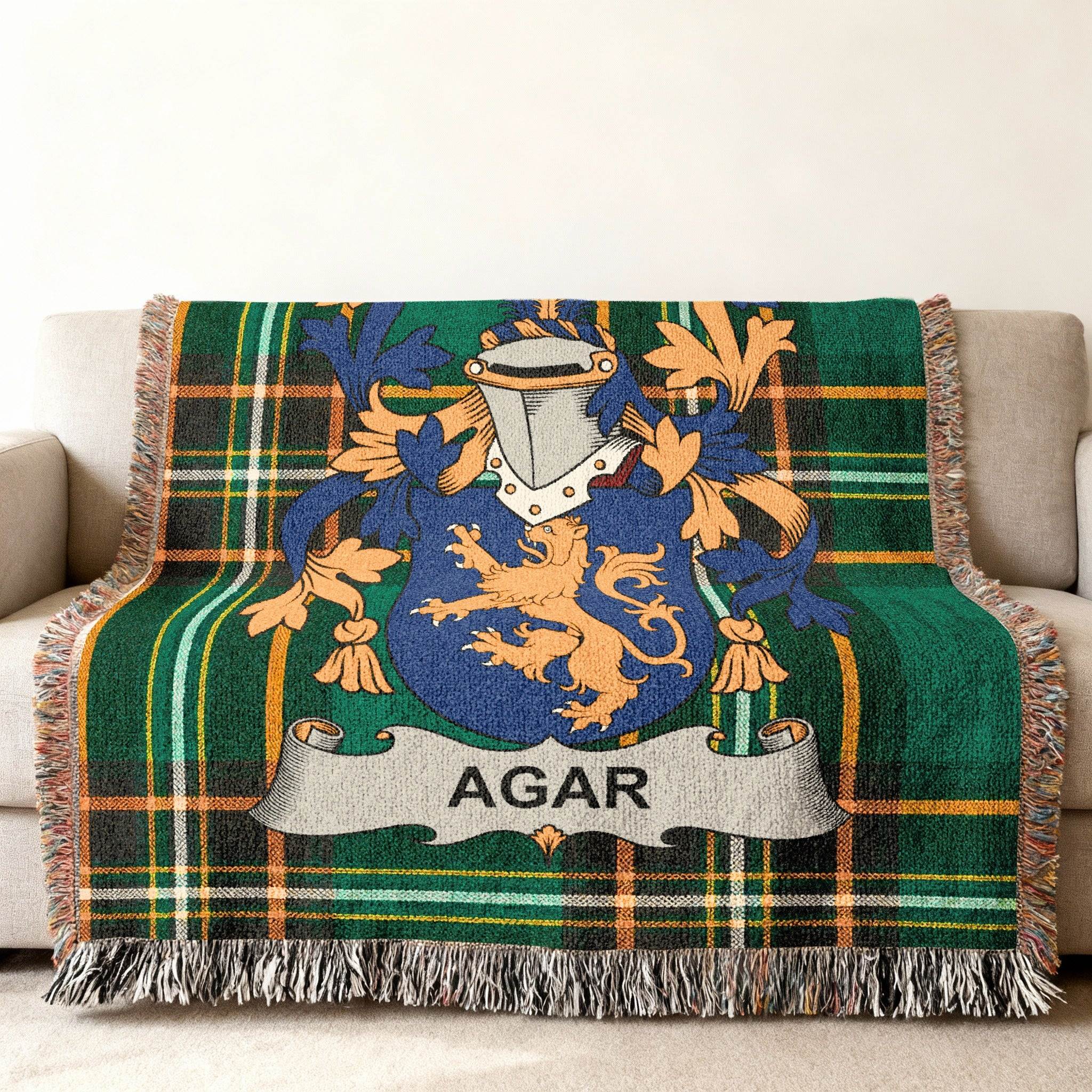 Agar Crest Lion Green Plaid Design product type