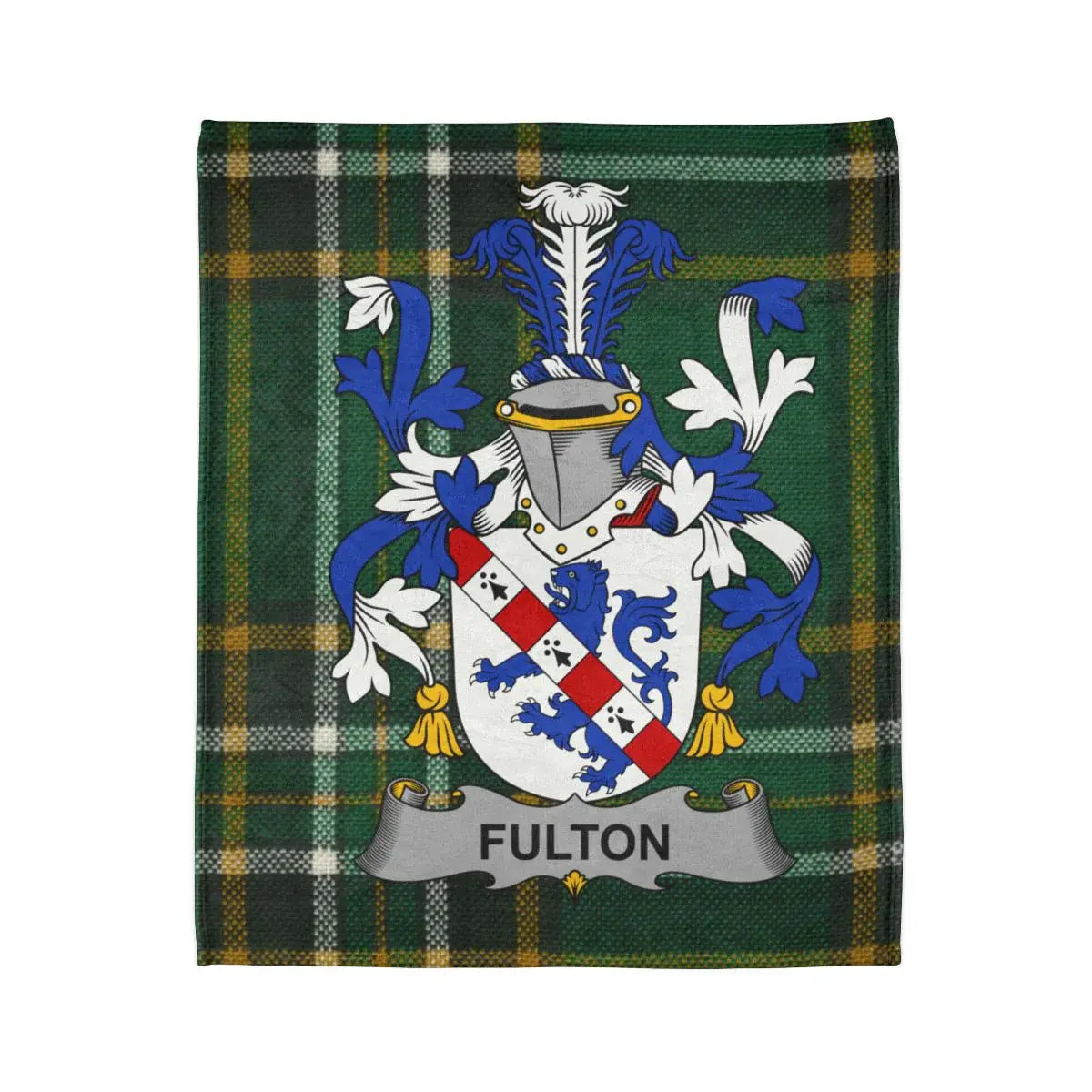 Fulton Family Crest Green Tartan Blanket product