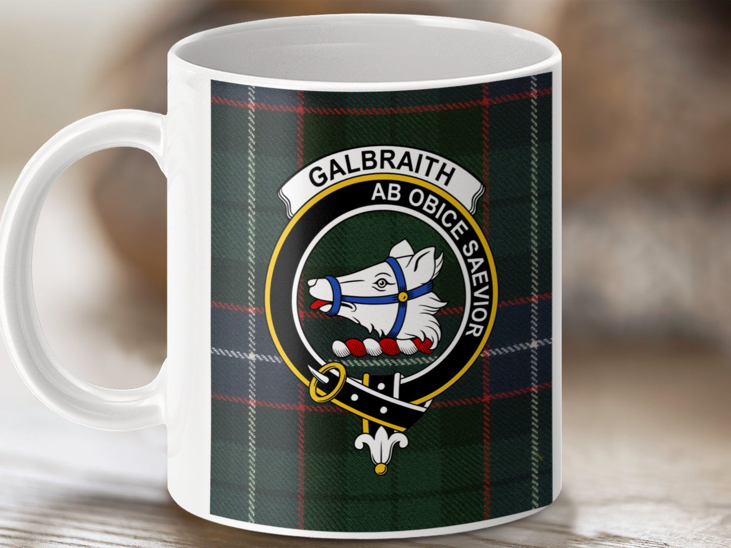 Clan Galbraith Scottish Tartan Crest Mug - Living Stone Gifts