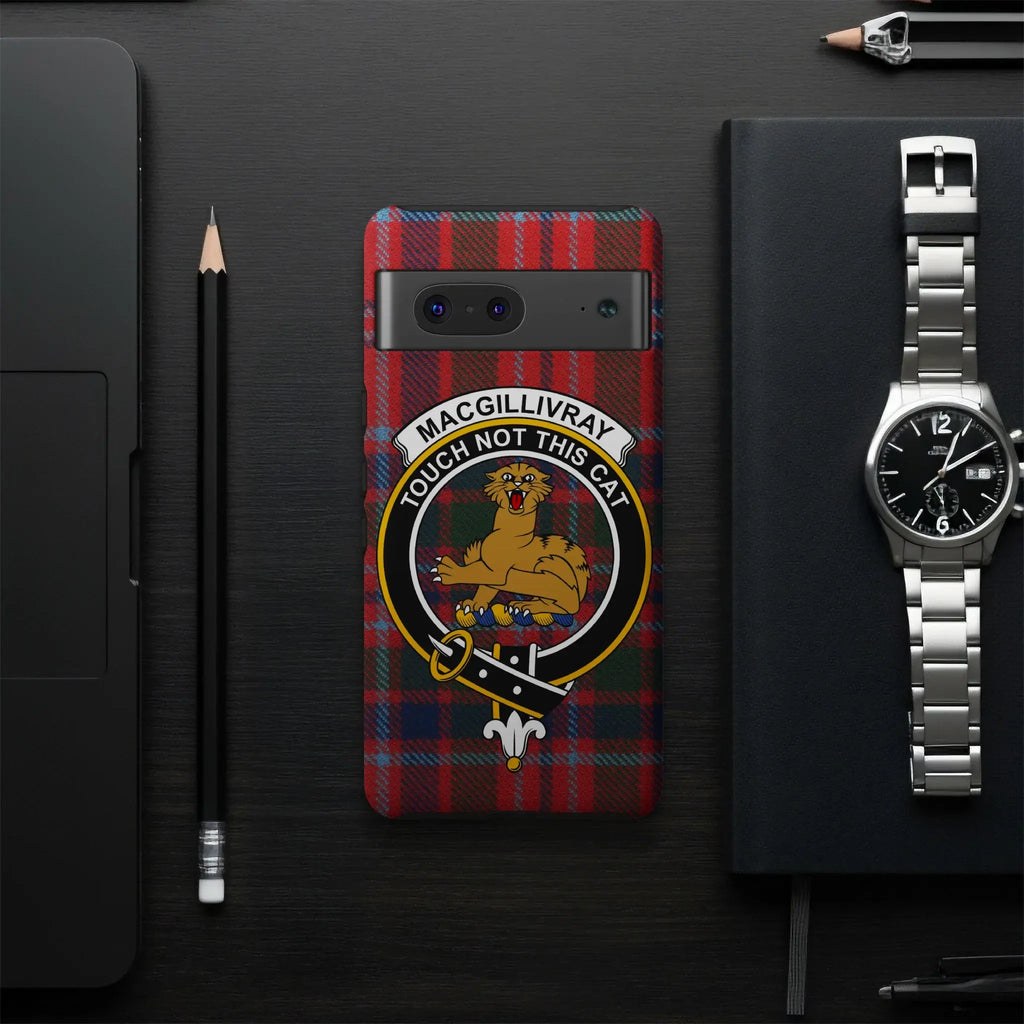 MacGillivray Touch Not the Cat clan crest phone case — slim glossy UV-resistant protective wrap