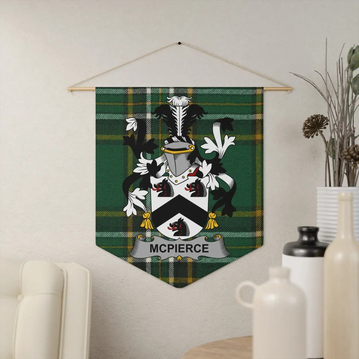 Family Crest Coat of Arms McPierce Wall Tapestry product type