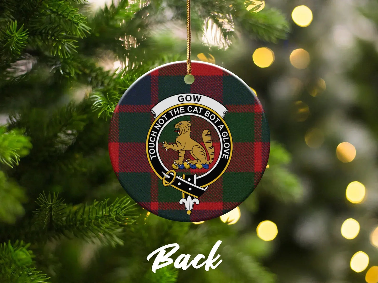 Scottish Clan Crest Plaid Christmas Tree Ornament product