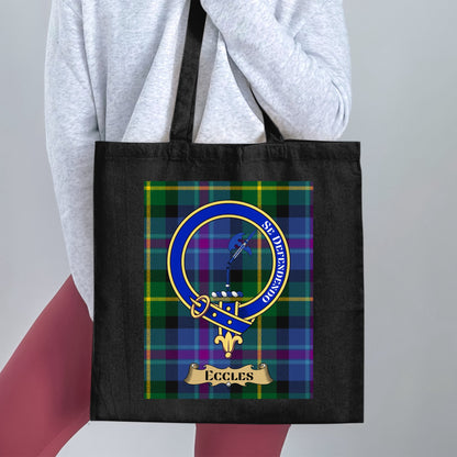 Clan Eccles Scottish Crest Tartan Tote Bag - Living Stone Gifts