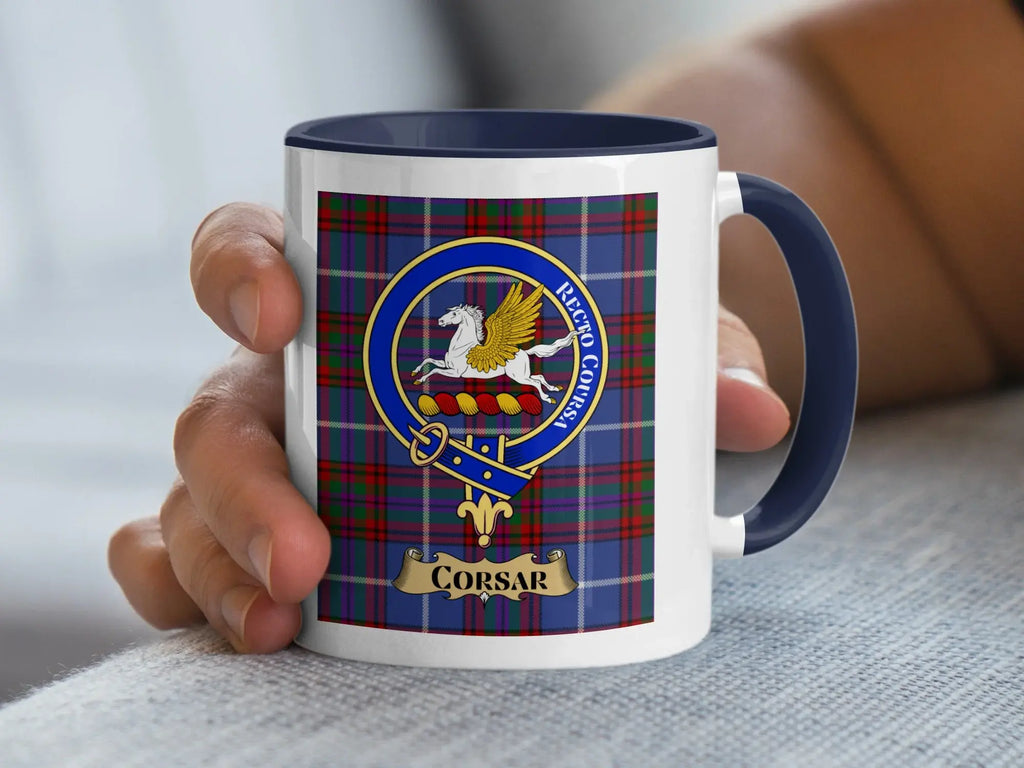 Corsar Clan Crest Tartan Design Mug Perfect Gift Idea