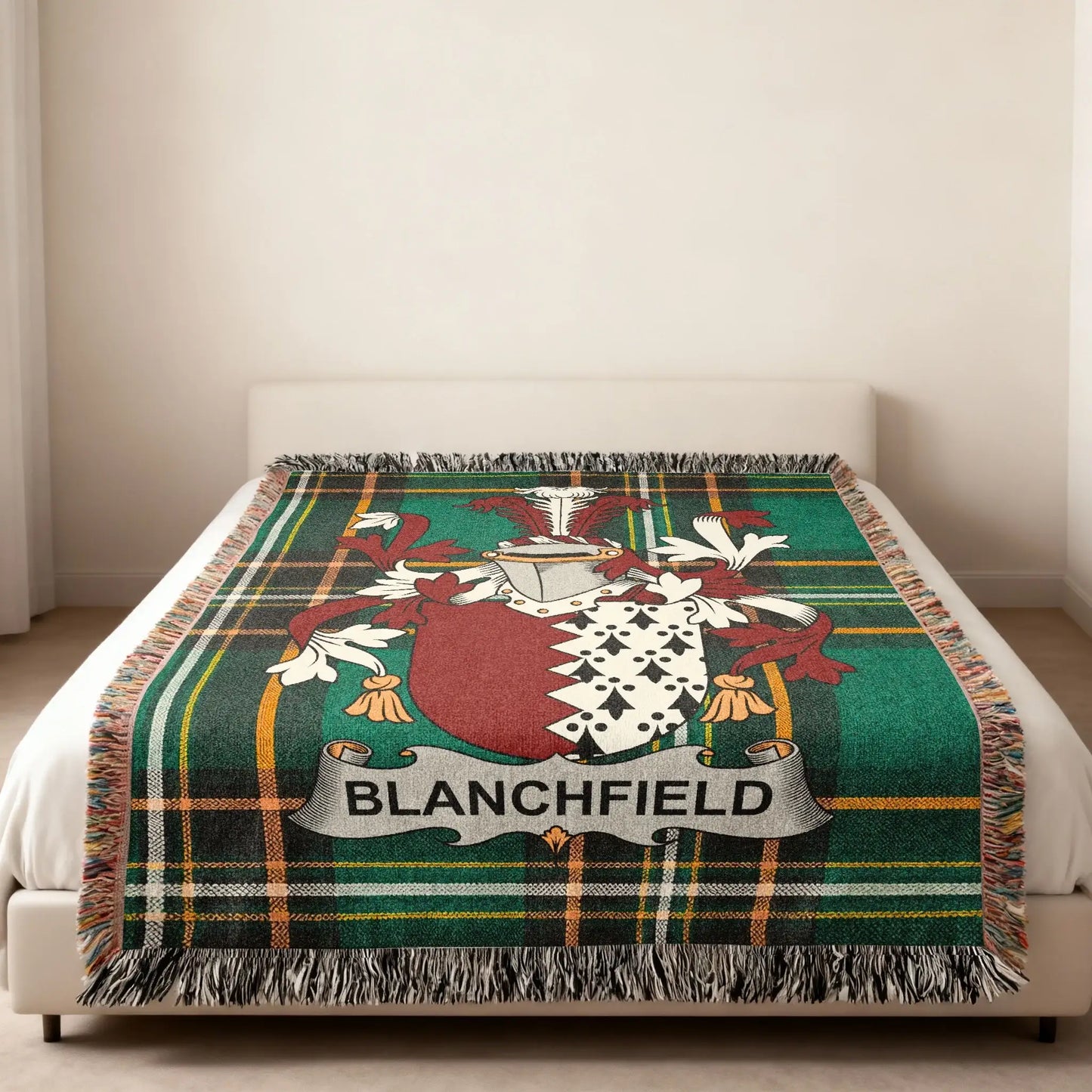 Blanchfield Family Crest Plaid Tartan Throw product type