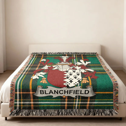 Blanchfield Family Crest Plaid Tartan Throw product type