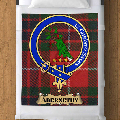 Abernethy Scottish Tartan Crest Throw Blanket - Living Stone Gifts