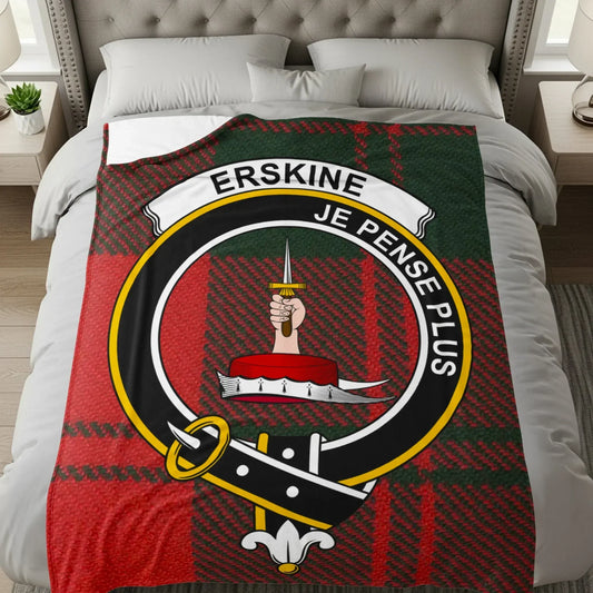 Tartan Blanket with Erskine Je Pense Plus Crest product