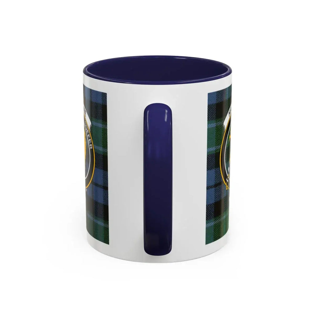 Personalized Tartan Plaid Pattern Mug with Unique Crest
