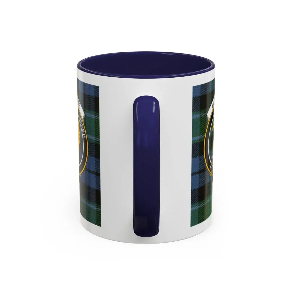 Personalized Tartan Plaid Pattern Mug with Unique Crest