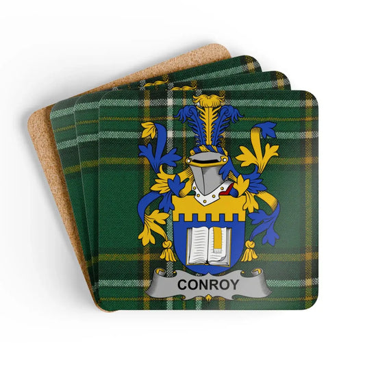 Green Tartan Conroy Family Crest Coaster product type