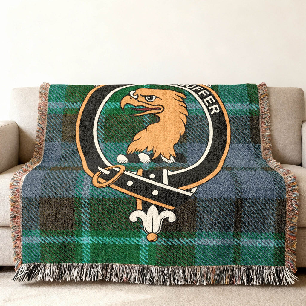 Clan Crest Eagle Design Tartan Blanket throw