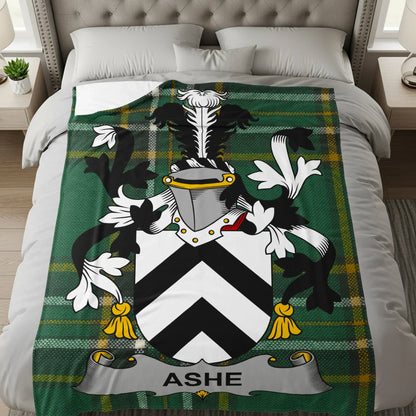 Ashe Family Crest Tartan Blanket Home Decor product